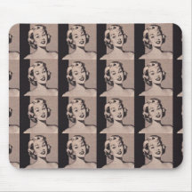 Retro Housewife Mouse Pads