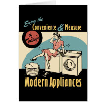 Retro Housewife Washer Dryer Card