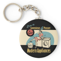 Retro Housewife Washer Dryer Key Chain