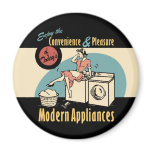 Retro Housewife Washer Dryer Fridge Magnet