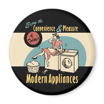 Retro Housewife Washer Dryer Fridge Magnet