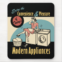 Retro Housewife Washer Dryer Mousepad