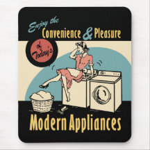 Retro Housewife Washer Dryer Mousepad