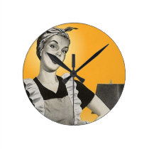 Retro Housework Lady Clock Vintage Fun Stylish wall clocks