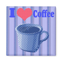 Retro I Heart Coffee Magnet magnets