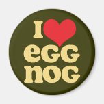 Retro I Love Eggnog Magnet
