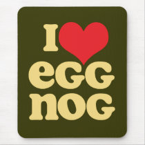 Retro I Love Eggnog Mousepad Green