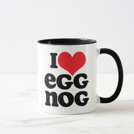 Retro I Love Eggnog Ringer Mug Zazzle
