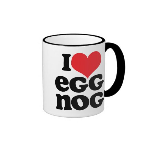 Retro I Love Eggnog Ringer Mug