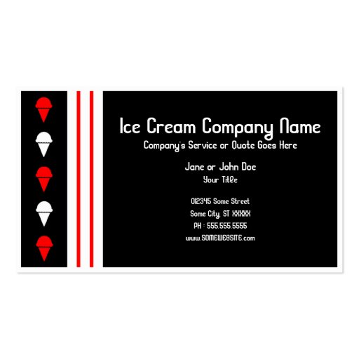 retro ice cream business card (back side)