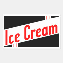 retro ice cream rectangle sticker