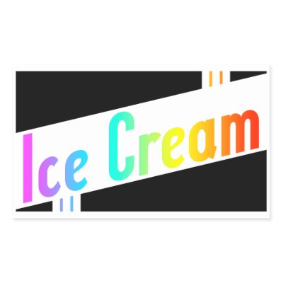 retro ice cream rectangle sticker