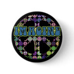 Retro Imagine Peace Buttons