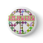 Retro Imagine Peace Buttons
