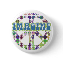 Retro Imagine Peace Buttons