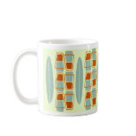 Retro Inspired 1950s Tiki Surfboard mug mugs