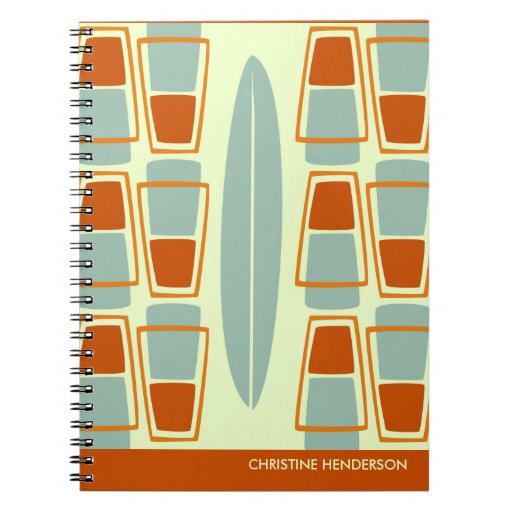 Retro Inspired 1950s Tiki Surfboard Notebook