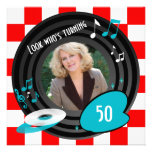 Retro Inspired Faux Vinyl Album Birthday Party Custom Invites