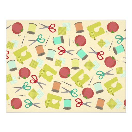 Retro Inspired Sewing Party Invitation