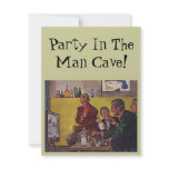 Retro Invitation to host Party Man Cave Theme