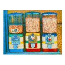 Retro Italian Colorful Nut Dispensers 1950s Style postcards