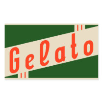 retro italian gelato rectangle sticker