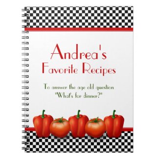 Retro Italian Kitchen Personalized Recipe Notebook notebook