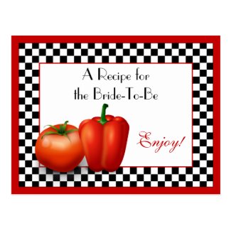 Retro Italian Recipe Card for the Bride to Be