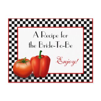 Retro Italian Recipe Card for the Bride to Be postcard