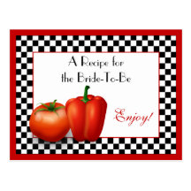 Retro Italian Recipe Card for the Bride to Be Postcard