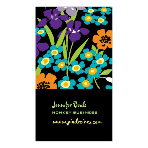 Retro Japanes Iris + mud Business Card Templates (front side)