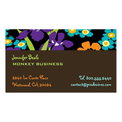 Retro Japanes Iris + mud Business Card Templates (back side)