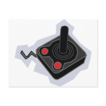 Retro Joystick - Video Games Gamer Gaming PC postcards