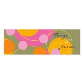 Retro Juicy Pink Dots Gift Tag / Thank You / profilecard