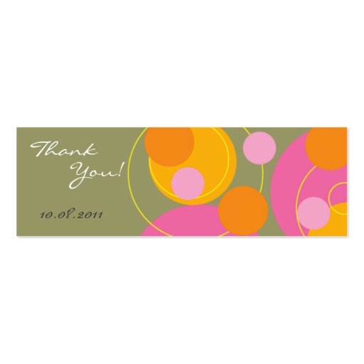 Retro Juicy Pink Dots Gift Tag / Thank You / Business Card Templates (back side)