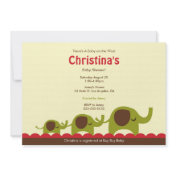 Retro Jungle Elephant Baby Shower Invitation