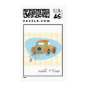 Retro Just Married Postage Stamp stamp