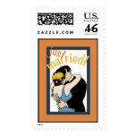 Retro Just Married Stamps