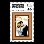Retro Just Married Stamps