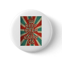 Retro Keep Calm And Carry On Button