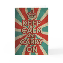 Retro Keep Calm And Carry On Greeting Cards
