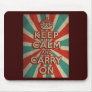 Retro Keep Calm And Carry On Mousepads