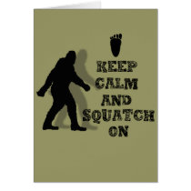 Retro Keep Calm and Carry On Sasquatch Greeting Cards