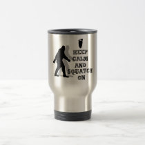 Retro Keep Calm and Carry On Sasquatch mugs