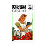Retro Kitchen Apron Home Canning Postage Stamps