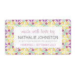 Retro Kitchen Breakfast Diner 1950s Purple Aqua Personalized Shipping Labels