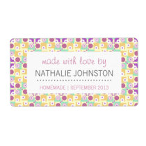Retro Kitchen Breakfast Diner 1950s Purple Aqua labels