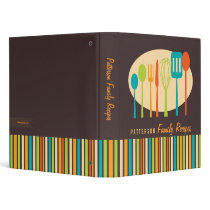 Retro Kitchen Cooking Utensils Recipe Binder binders