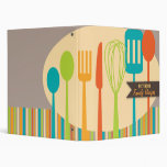 Retro Kitchen Cooking Utensils Recipe Binder