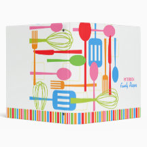 Retro Kitchen Cooking Utensils Recipe Binder